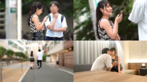 【りえ】立ちんぼで交渉！スレンダー美女と生中出し