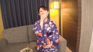 浅草でナンパした和服美人ひかるちゃん、浴衣から覗く美白肌と美巨乳で悶絶イキ連発！